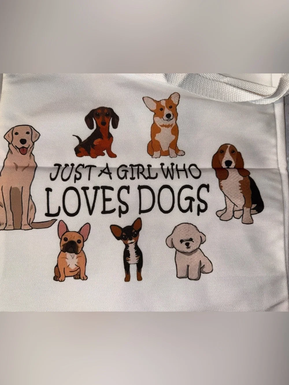 Just A Girl Who Loves Dogs Canvas Tote Bag - White